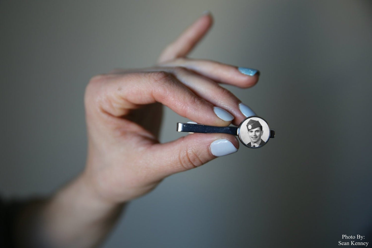 Silver Photo Tie Clip Personalized Memorial Gift