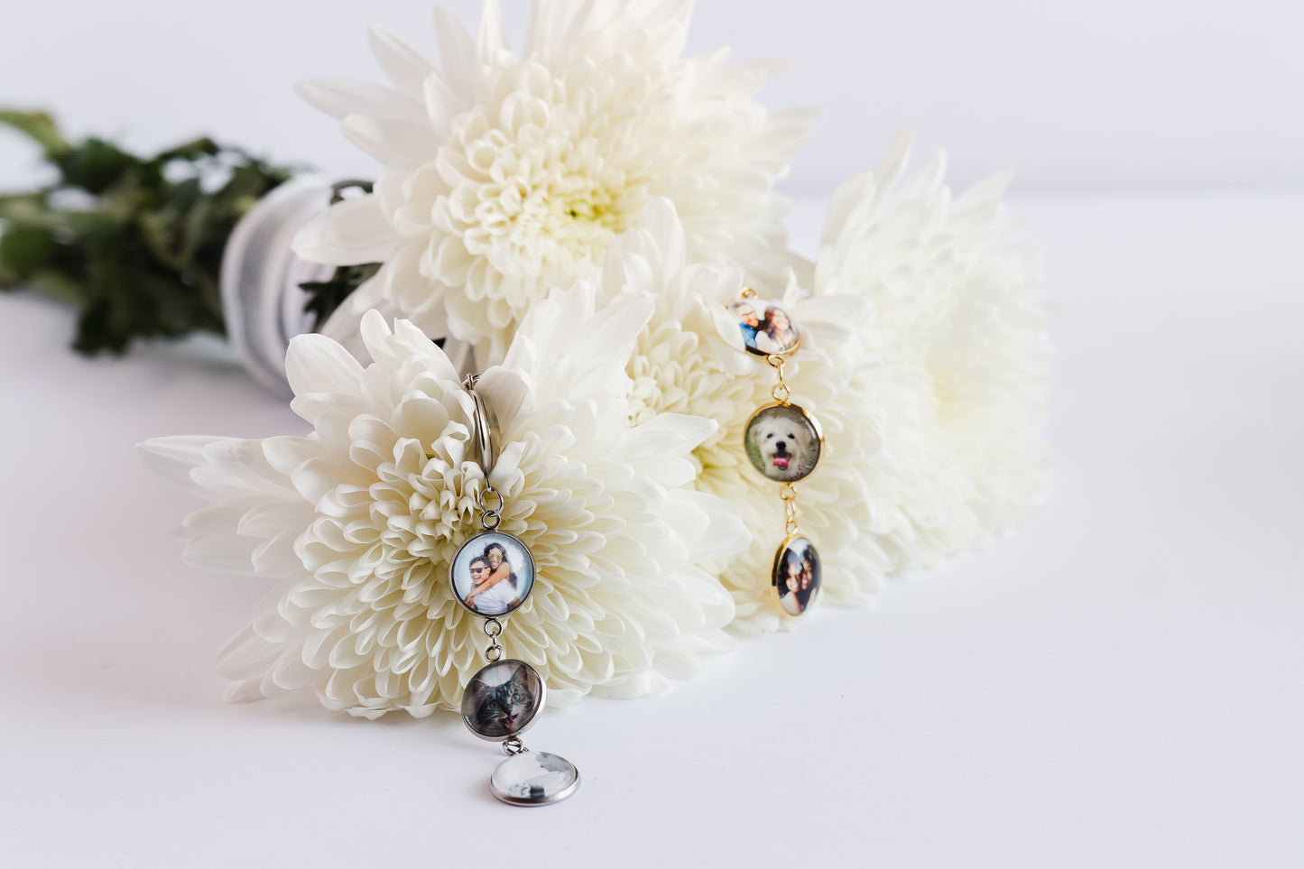 Bridal Bouquet Multi Photo Charm Personalized Memorial Keepsake