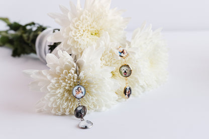 Bridal Bouquet Multi Photo Charm Personalized Memorial Keepsake