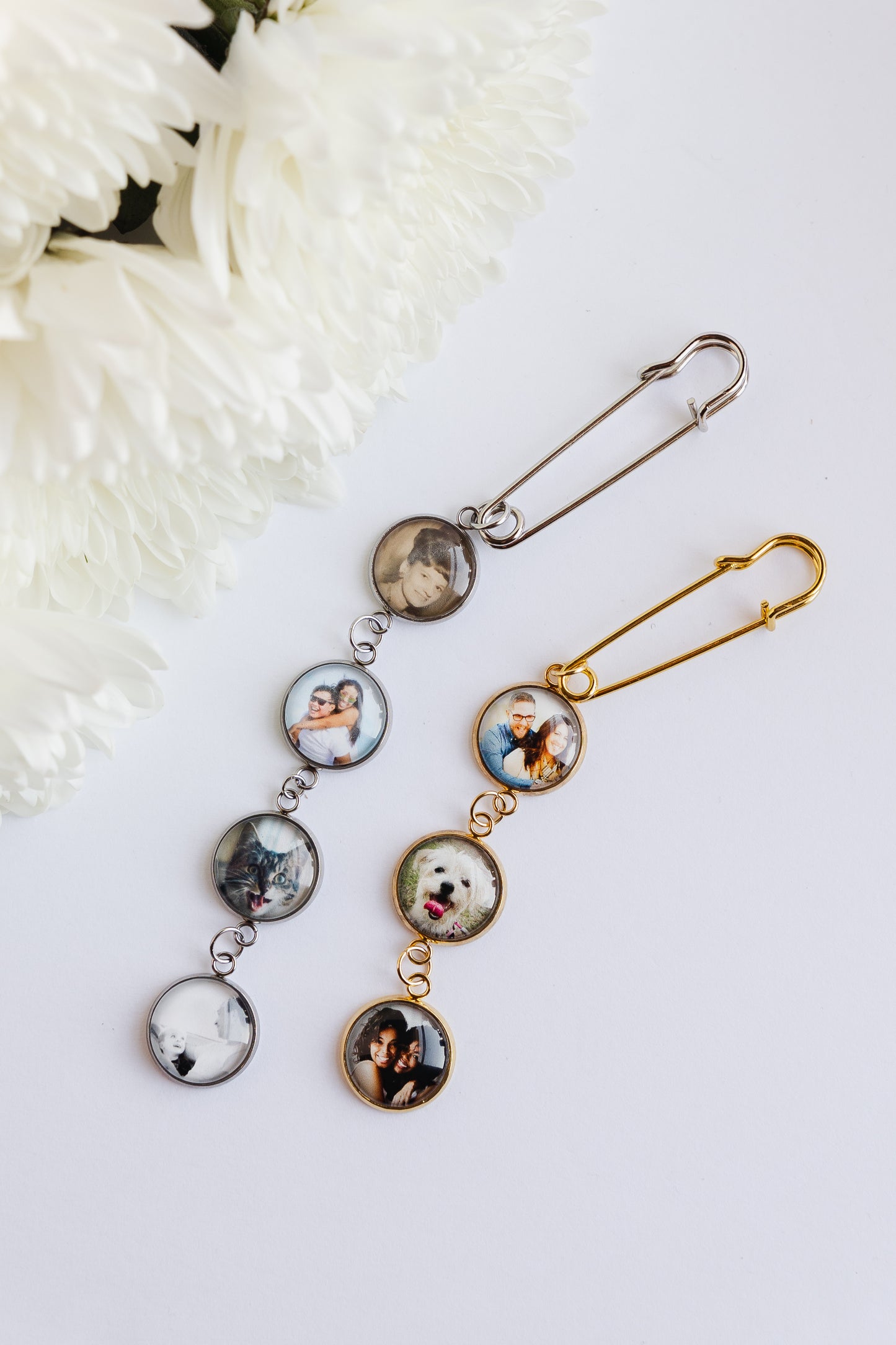 Bridal Bouquet Multi Photo Charm Personalized Memorial Keepsake