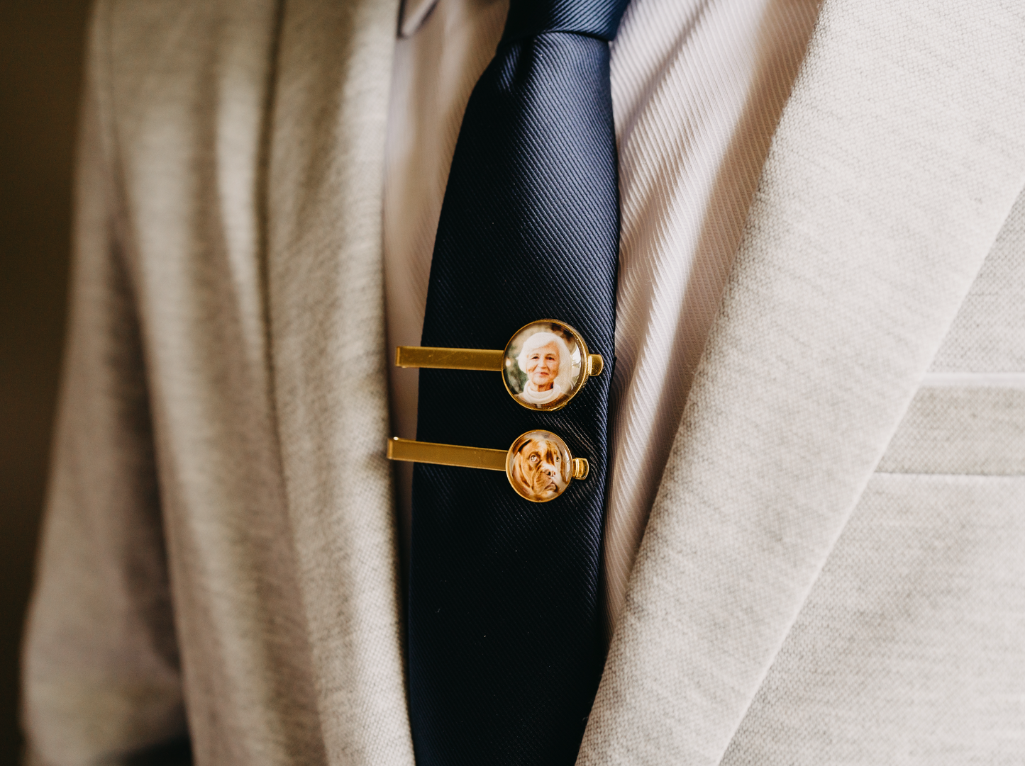 Gold Photo Tie Clip Personalized Memorial Gift