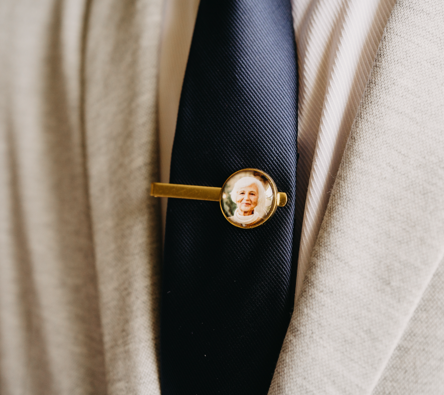 Gold Photo Tie Clip Personalized Memorial Gift