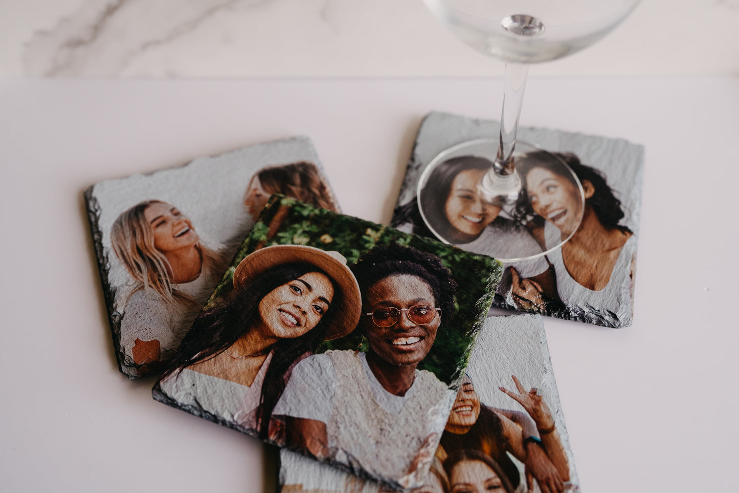 Photo Coasters Slate Stone Personalized