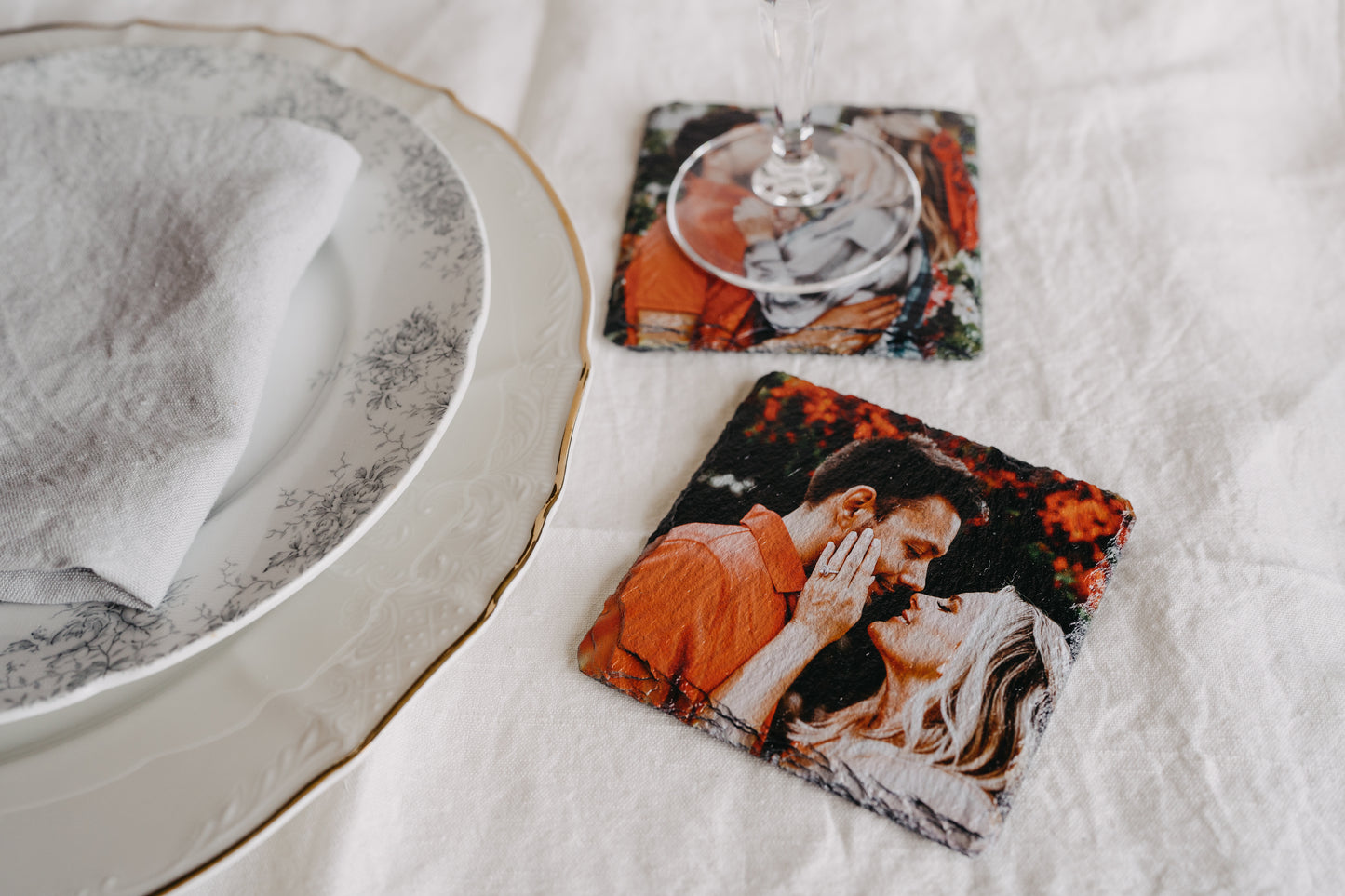 Photo Coasters Slate Stone Personalized