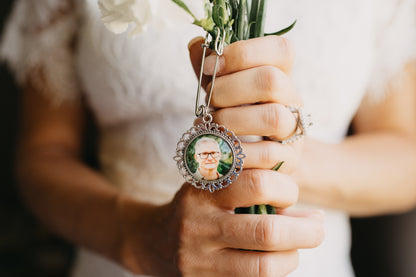 Double Sided Picture Wedding Bouquet Charm