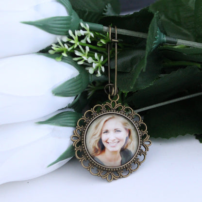 Double Sided Picture Wedding Bouquet Charm