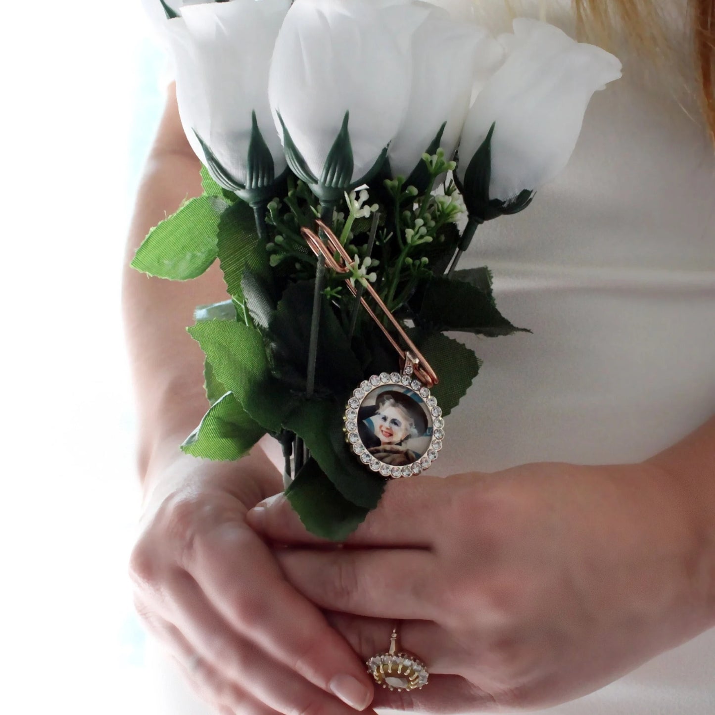 Rose Gold Photo Bridal Bouquet Photo Charm