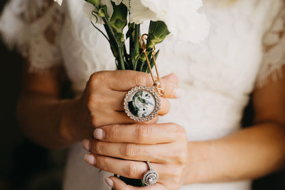 Rose Gold Photo Bridal Bouquet Photo Charm