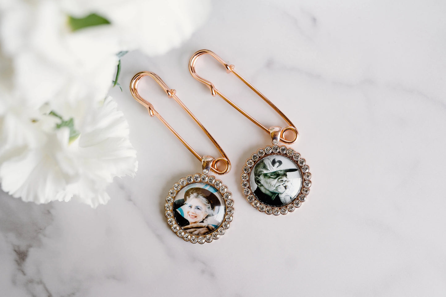 Rose Gold Photo Bridal Bouquet Photo Charm