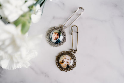 Double Sided Picture Wedding Bouquet Charm