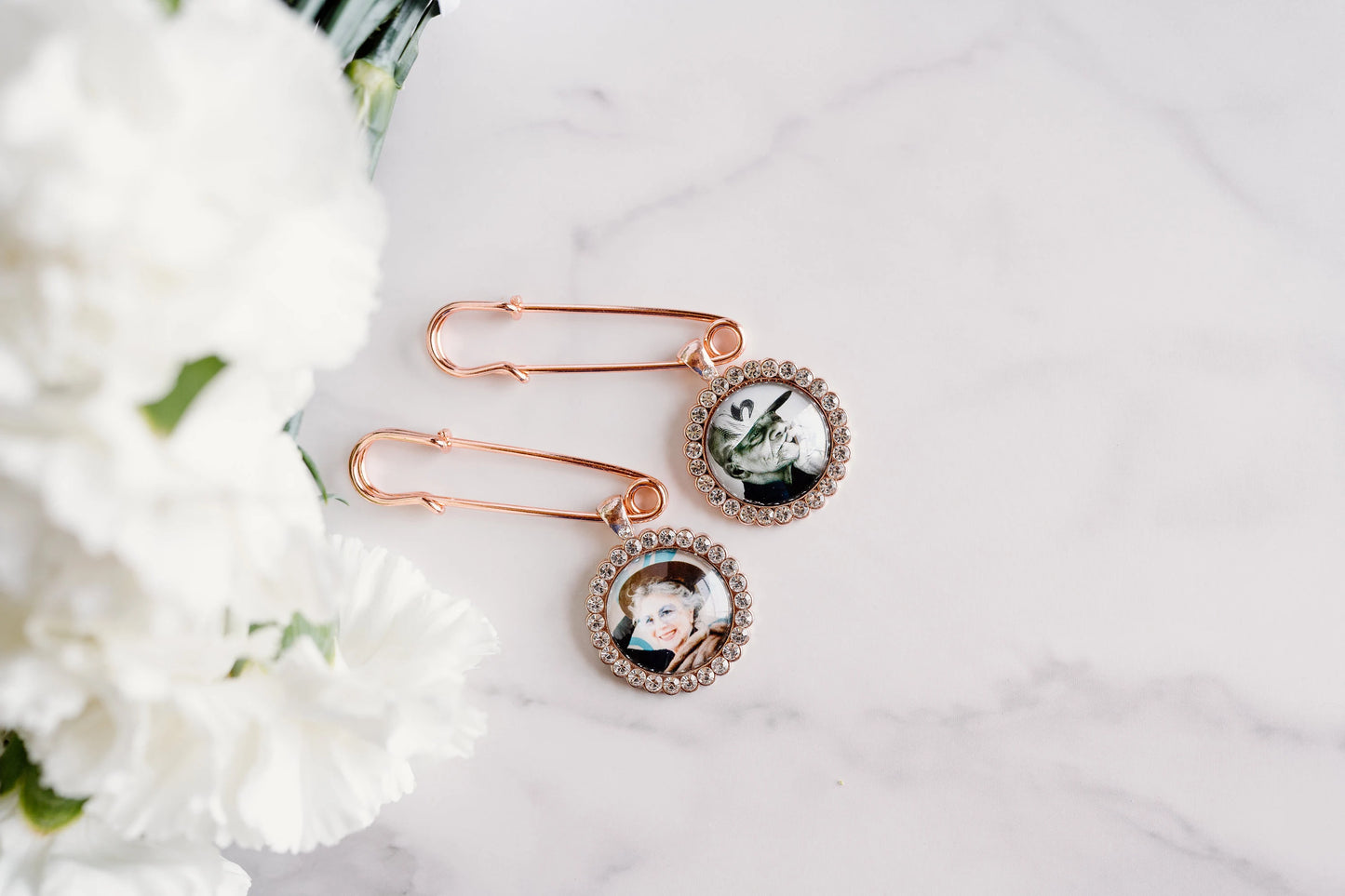 Rose Gold Photo Bridal Bouquet Photo Charm