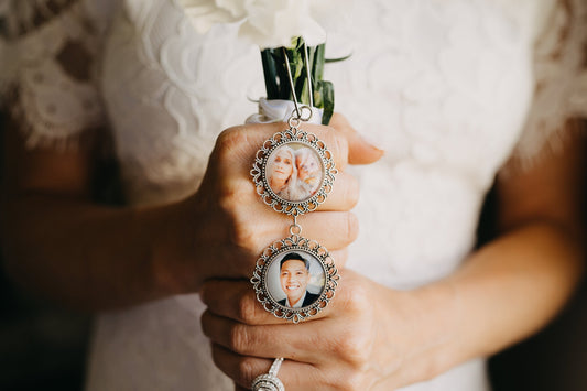 Personalized Bridal Bouquet Charm Using Multiple Photos