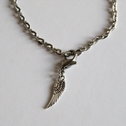 Angel Wing Bracelet Charm, Memorial Angel Wing Charm For Bracelet