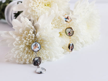 Bridal Bouquet Multi Photo Charm Personalized Memorial Keepsake